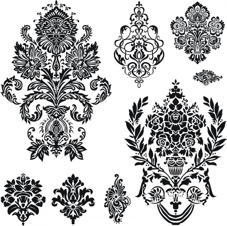 free vector Black and white patterns 01 vector